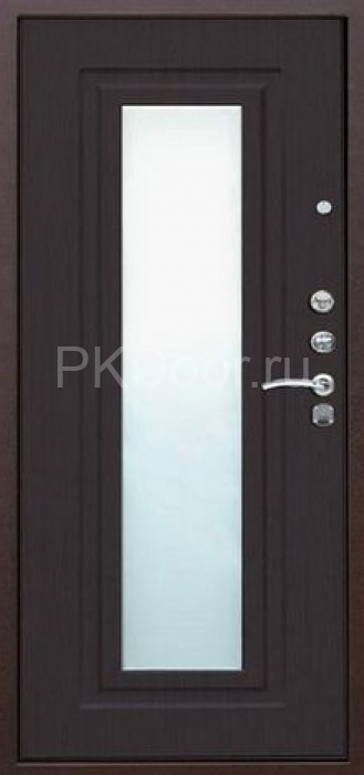 Фотография «Офисная металлическая дверь с зеркалом коричневая №16»