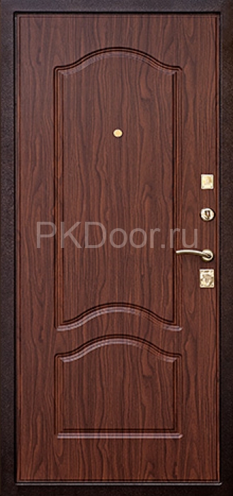 Фотография «Дверь с ковкой стальная для коттеджа коричневая №2»