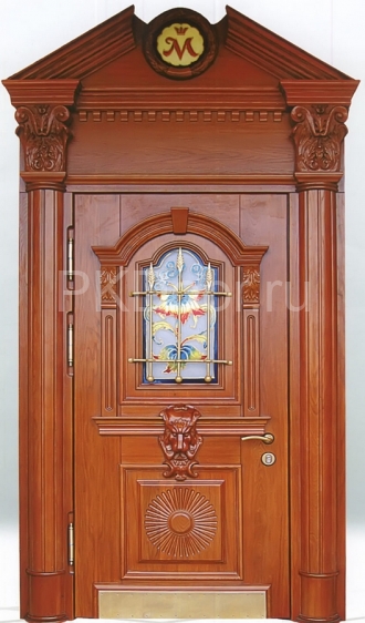 Фотография «Дверь металлическая со стеклом парадная №236»
