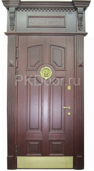 Фотография «Стальная крепкая дверь с отделкой массивом дуба №86»
