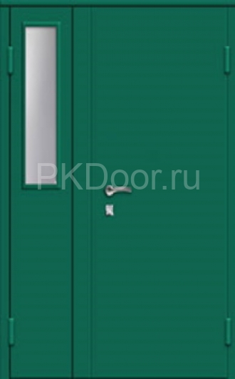 Фотография «Зеленая металлическая тамбурная дверь с порошковым напылением №8»