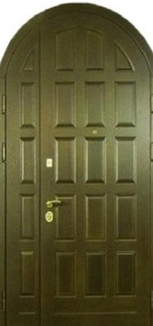 Фотография «Железная арочная наружная дверь с порошковым напылением зеленая №12»