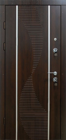 Фотография «Металлическая дверь с отделкой МДФ венге №81»