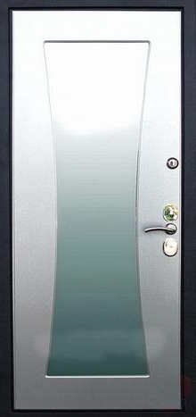 Фотография «Дверь с зеркалом наружная стальная черная №14»