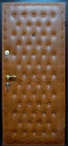 Фотография «Стальная входная дверь в квартиру с винилискожей коричневая №2»