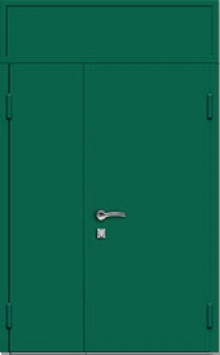 Фотография «Стальная тамбурная дверь с порошковым напылением зеленого цвета №9»