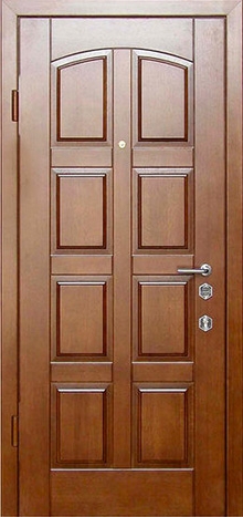 Фотография «Железная дверь для загородного дома МДФ филенчатый №14»