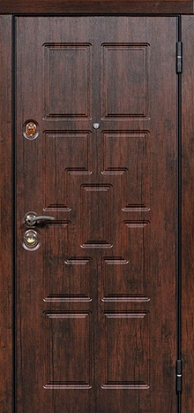 Фотография «Железная крепкая дверь МДФ ПВХ коричневая №30»