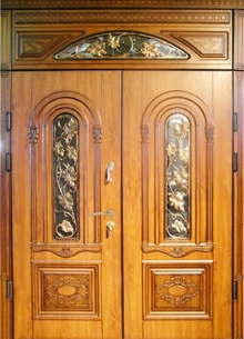 Фотография «Дверь двухстворчатая парадная железная коричневая №86»