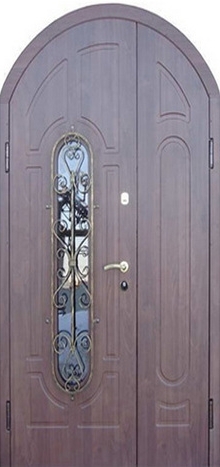 Фотография «Арочная металлическая дверь МДФ Шпон №13»