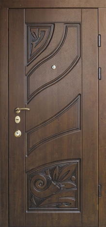 Фотография «Железная дверь с отделкой МДФ венге №66»