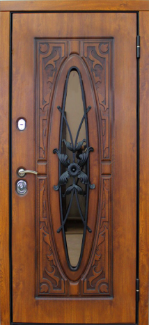 Фотография «Дверь железная для коттеджа массив дуба №50»