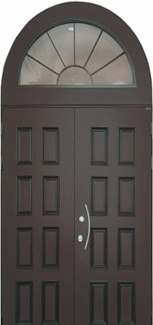 Фотография «Арочная металлическая дверь МДФ Шпон №19»