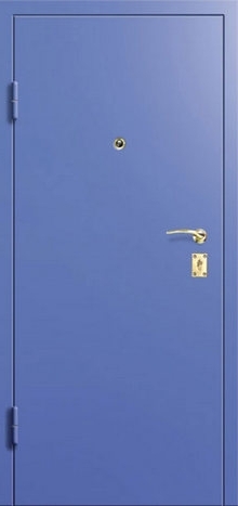 Фотография «Входная металлическая дверь в квартиру с покрытием нитроэмалью синяя №1»