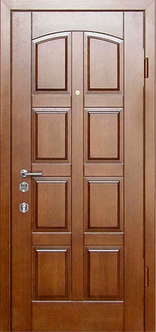 Фотография «Железная дверь для загородного дома МДФ филенчатый №14»