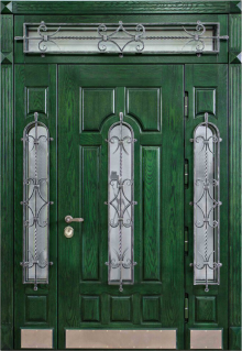 Фотография «Красивая стальная дверь парадная зеленая №211»