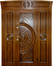 Фотография «Эксклюзивная стальная парадная дверь коричневая №75»