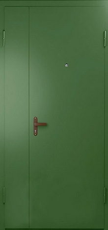 Фотография «Дверь для дачи металлическая с покрытием нитроэмалью зеленая №10»