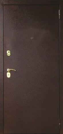 Фотография «Дверь простая металлическая с порошковым напылением коричневая №64»