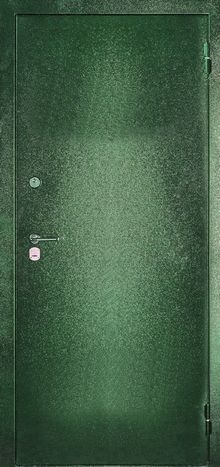 Фотография «Стальная дверь с порошковым покрытием зеленая №57»