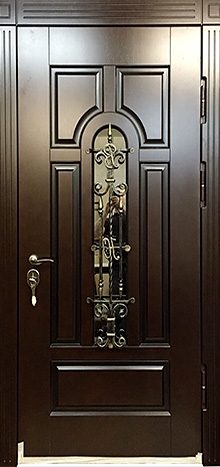 Фотография «Наружная железная дверь с ковкой венге №16»