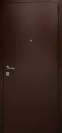 Фотография «Одностворчатая металлическая дверь с порошковым покрытием медный антик №25»