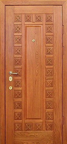 Фотография «Железная дверь трехконтурная массив дуба современная №7»