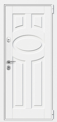 Фотография «Наружная дверь металлическая МДФ шпон белая №13»
