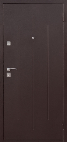 Фотография «Уличная дверь стальная МДФ филенчатая коричневая №18»
