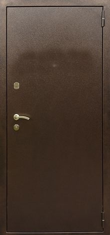 Фотография «Дверь простая стальная с порошковым покрытием коричневая №62»