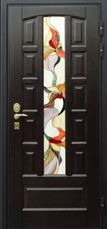 Фотография «Металлическая дверь с витражом для загородного дома №3»