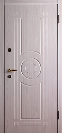 Фотография «Стальная дверь с зеркалом для дачи белая №2»