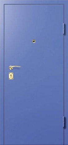 Фотография «Входная металлическая дверь в квартиру с покрытием нитроэмалью синяя №1»
