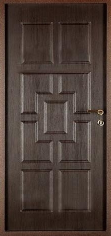 Фотография «Уличная стальная дверь с порошковым покрытием коричневая №89»