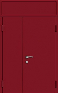 Фотография «Стальная тамбурная дверь с порошковым напылением цвет бордовый №12»