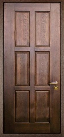 Фотография «Уличная железная дверь с порошковым напылением коричневая №91»