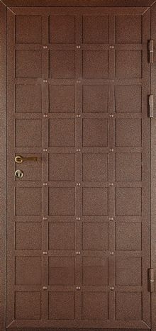 Фотография «Уличная стальная дверь с порошковым покрытием коричневая №89»