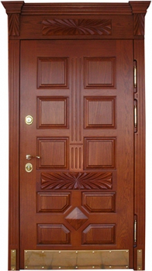 Фотография «Эксклюзивная стальная парадная дверь коричневая №19»