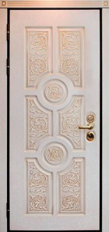 Фотография «Дверь с отделкой МДФ железная белая №69»