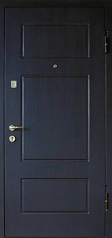 Фотография «Железная дверь с отделкой МДФ синяя №39»
