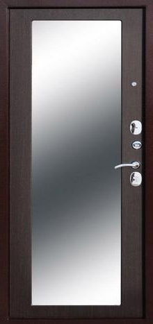 Фотография «Дверь офисная металлическая с зеркалом коричневая №15»
