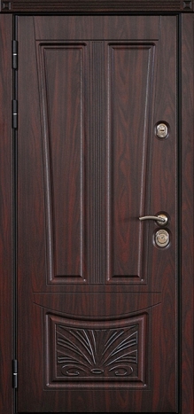 Фотография «Одностворчатая железная дверь с порошковым напылением черная №25»