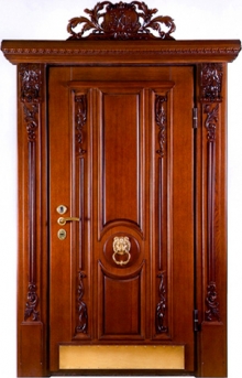 Фотография «Дверь дизайнерская парадная металлическая коричневая №40»