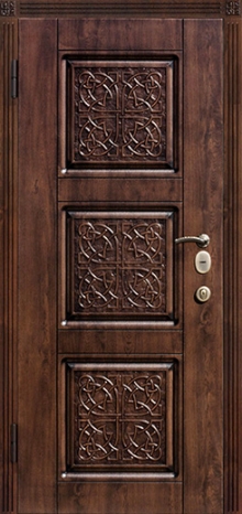 Фотография «Металлическая дверь для загородного дома МДФ винорит венге №14»