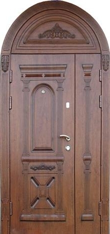 Фотография «Стальная арочная наружная дверь МДФ Шпон №10»