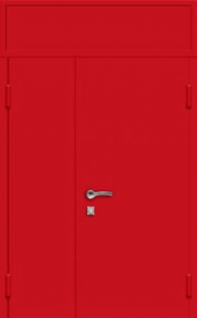 Фотография «Тамбурная стальная дверь с красным порошковым напылением №11»