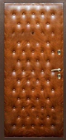 Фотография «Дверь простая железная с порошковым напылением коричневая №63»
