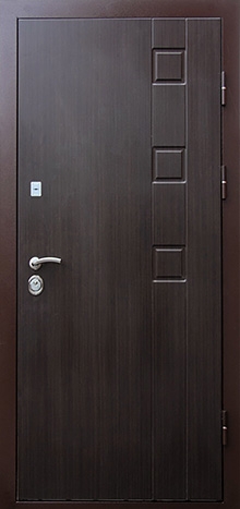 Фотография «Металлическая дверь с отделкой МДФ венге №20»