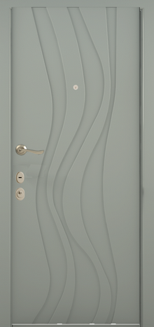 Фотография «Дизайнерская металлическая дверь МДФ №19»
