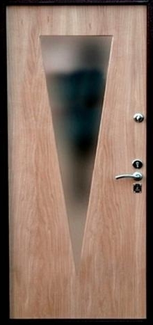 Фотография «Металлическая наружная дверь с зеркалом черная №2»